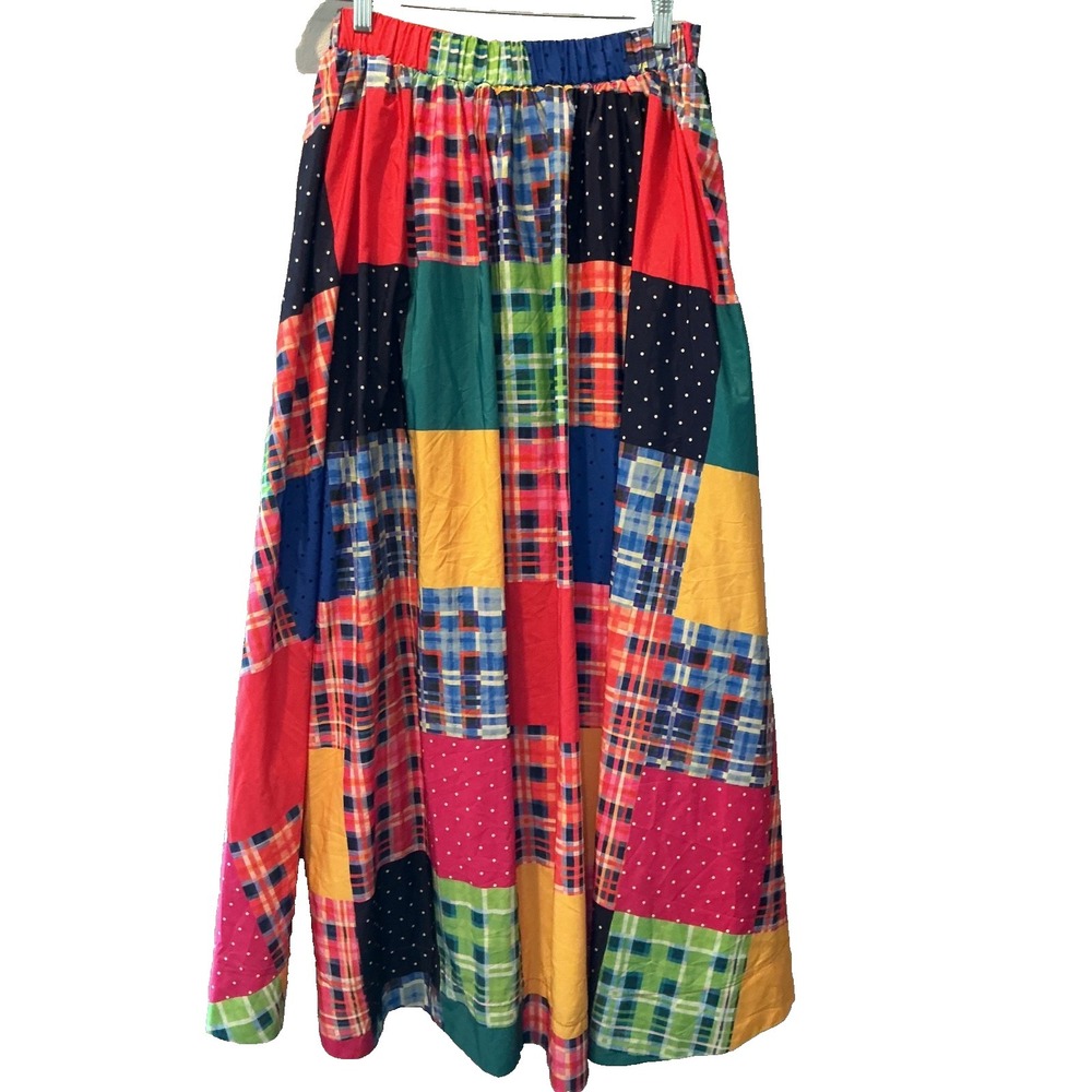 Anthropologie Maeve Patchwork Plaid A-Line Maxi Skirt Size Small - Picture 5 of 6